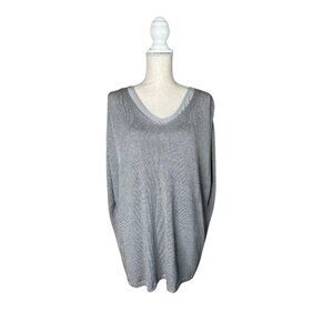 NWT Nic + Zoe Grey Double Layer Sleeveless Sweater  Size L
